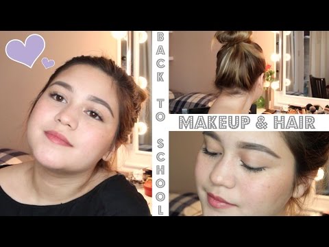 Back to school/campus drugstore 'no makeup' makeup & hair | SarahAyu - YouTube