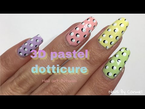 3D Pastel Dotticure - Nail Art Tutorial - YouTube