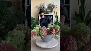 Amazing hydrangea garden centerpiece!