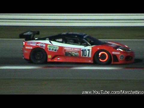 Ferrari F430 GT2 vs Porsche 997 GT3 CUP Backfire Accelerations and Race