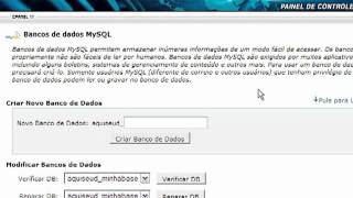 Hotel da WEB - Criando uma base de dados MySql - cPanel