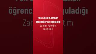 Fen Lisesi Kazanan Öğrencilerin Uyguladığızaman Yönetim Teknikleri