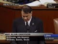 Part Three: Republicans Attempt to Cut Off Rep. Alan Grayson's Speech