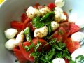 mozzarella salad with heirloom tomato