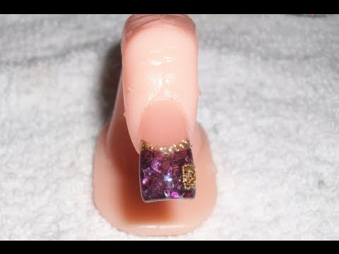 Acrylic Nails Design-Purple Crush Shells Tip Acrylic Nails Design-Purple Crush Shells Tip