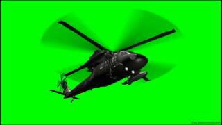 Black Hawk Helicopter Green Screen 01 - Free Use