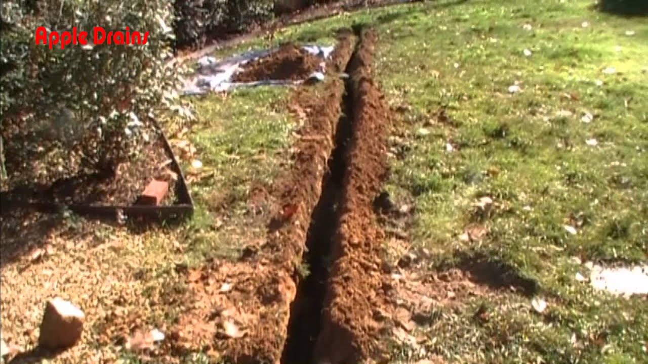Wet Yard Solutions - The French Drain - YouTube