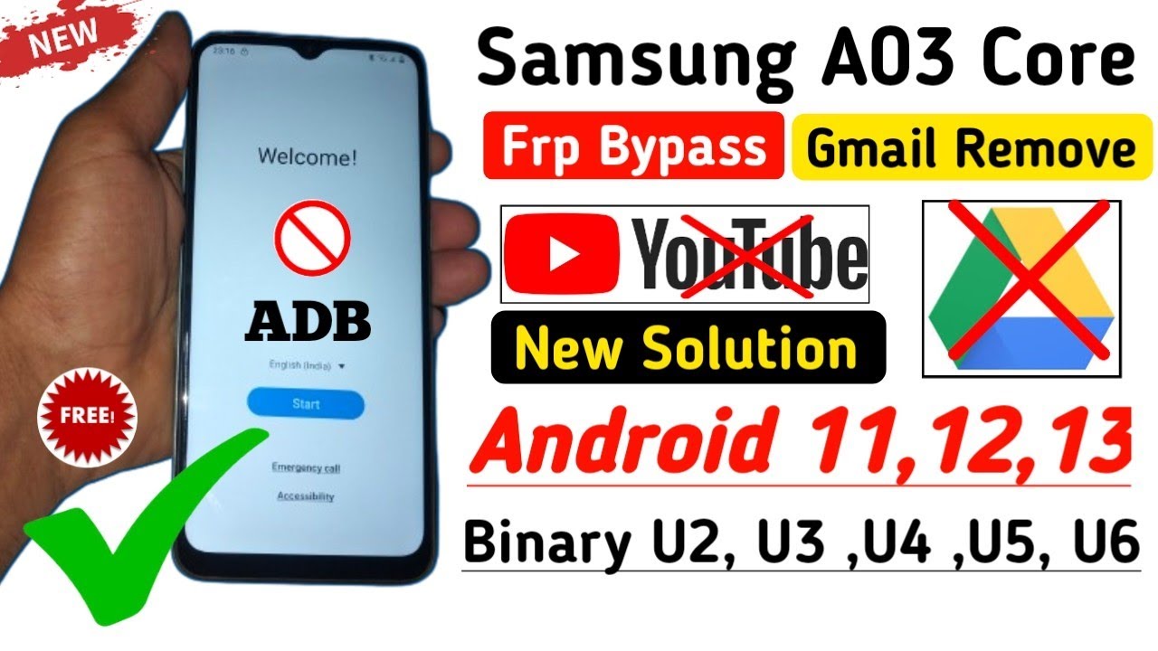 Samsung A03 Core Frp Bypass Without Pc || YouTube Not Samsung A03 Core Frp Bypass Without Pc || YouTube Not