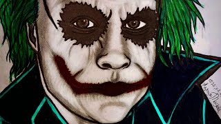 Рисунок Джокер, Портрет Хит Леджер, Portrait Heath Ledger, Art Joker