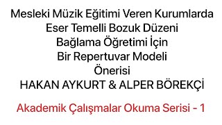 Bağlama Öğreti̇mi̇ İçi̇n Bi̇r Repertuvar Modeli̇ Öneri̇si̇ Fatih Evsen Ile Bağlama Dersleri