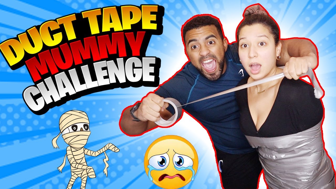 Duct tape mummy tickled host