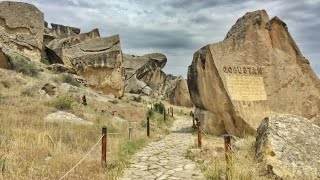 Rock carvings in Gobustan. Azerbaijan. 1000 Wonders of the world.