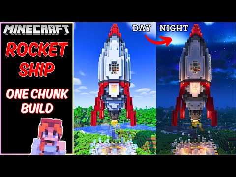HOW TO BUILD a ROCKET SHIP in ONE CHUNK (minecraft let's build tutorial) Ep 2