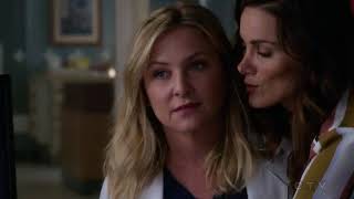 Grey's Anatomy 14x02 Arizona & Carina and kisses