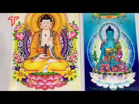 Tranh phật, tranh adida, tranh quan âm, tam thánh, tranh ép gỗ 40x60