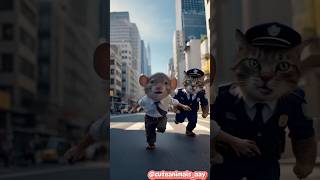 The Mouse Being Chased By A Police Cat