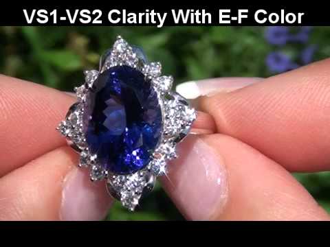 High End D Block Tanzanite Diamond Ring Set In 18kt Gold