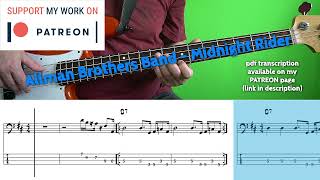 Allman Brothers Band - Midnight Rider (Bass Cover With Tabs)