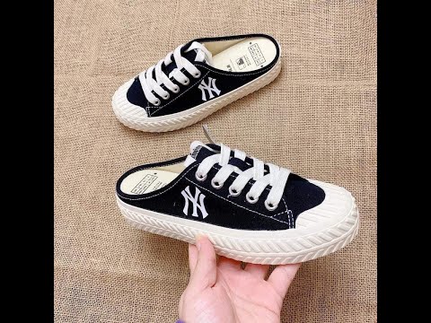 Mở Hộp 2 Đôi Giày MLB Play Ball Origin Mule New York Yankees 32SHS1011 Màu Đen Mẫu Cũ và Mới