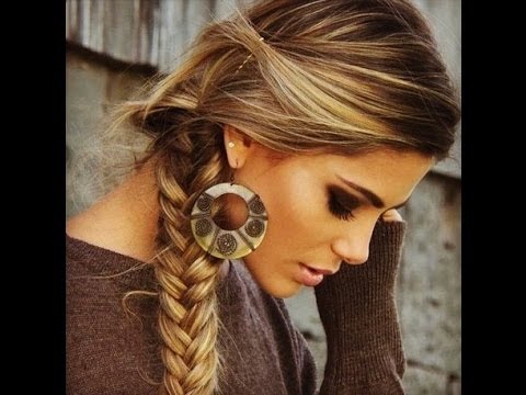 peinados simples con trenzas cosidas