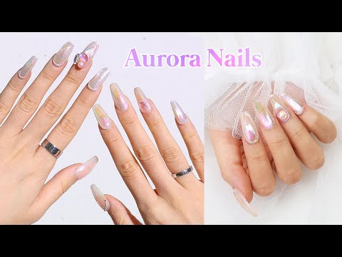 I Tried The Korean Aurora Glass Nail Trend â¨ - YouTube