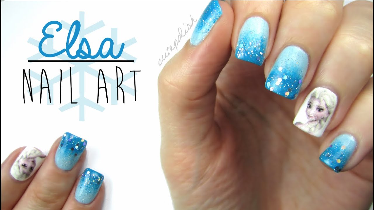 1. Frozen-inspired nail design for little girls - wide 6