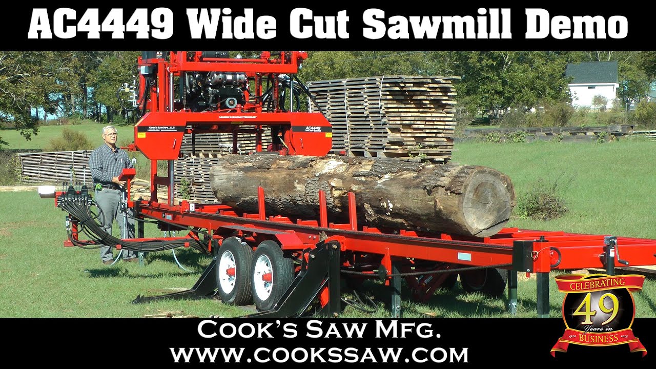 Cooks AC4449 Wide Cut Hydraulic Sawmill Demo