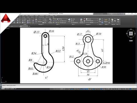 ✅ Bài 08: Vẽ bài tập autocad 2D // Luyện vẽ autocad từ cơ bản đến nâng cao.