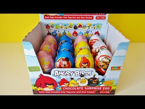 12 Surprise Eggs Unboxing Angry Birds, Mickey Mouse, Cars 2, Disney Princess.