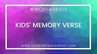 Kids' Memory Verse | Thursday, May 14th, 2020 | Amy Burke