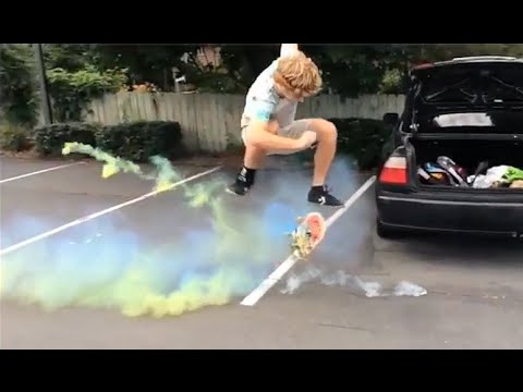 INSTABLAST! - Hill Bomb Boardslide!! FBI KICKOUT!! Fireworks Skating!