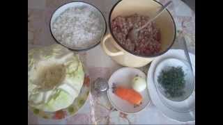 Готовим голубцы с фаршем и рисом. Нежные и сочные.Cooking stuffed cabbagerolls with meat and rice. Готовим голубцы с фаршем и рисом. Нежные и сочные.Cooking stuffed cabbagerolls with meat and rice.