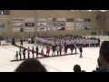 15 year old Hungarian Hockey Player sings National Anthem after PA failure