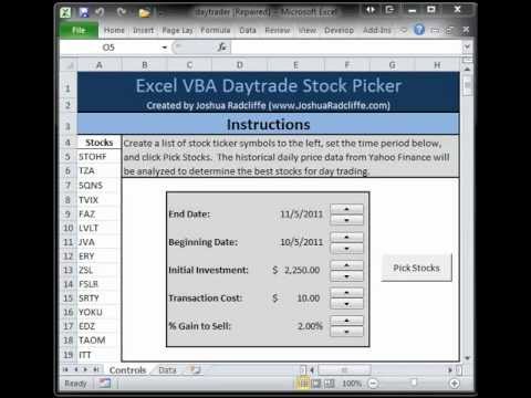 building trading systems in excel