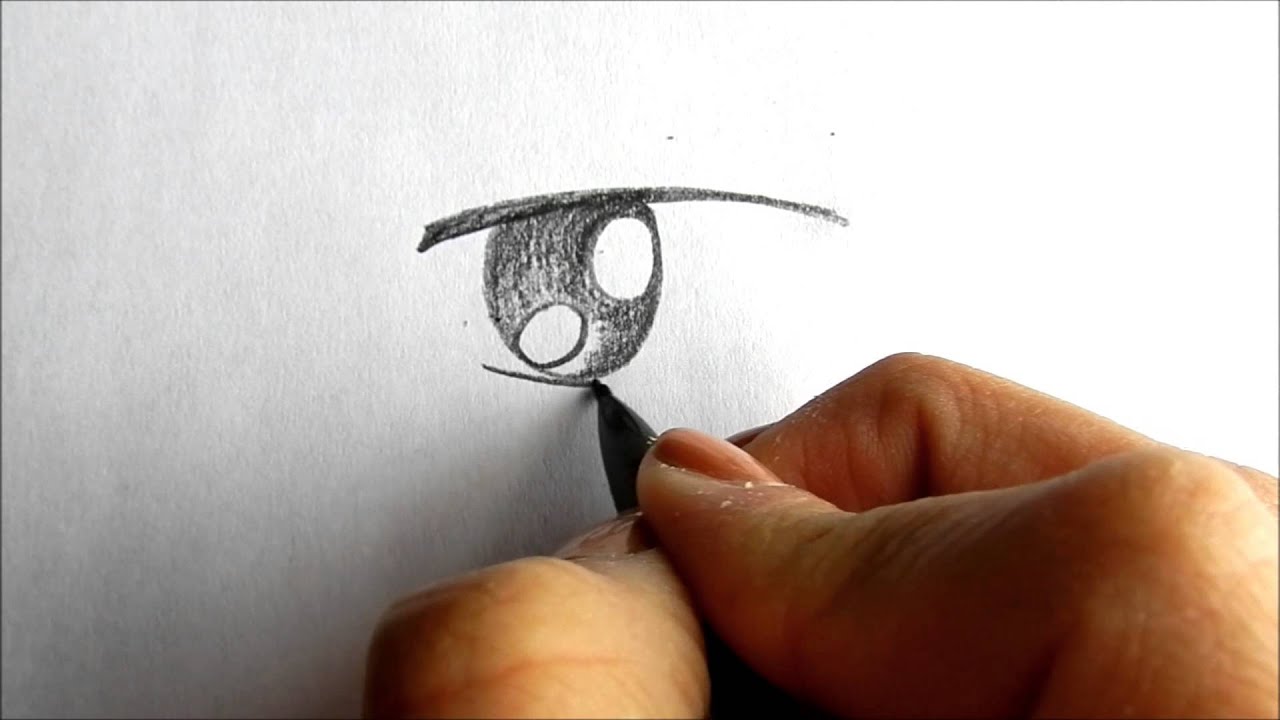 Drawing a simple boy anime/manga eye - YouTube