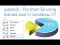 coreldraw tutorial - 3d Pie chart in coreldraw using extrude tool.