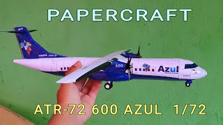 Construção Papercraft Atr-72 600 Azul Escala 172