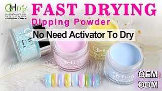 Candy Color Ombre Dip Nails by Fast Drying Dip Powder