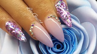 LILAC OMBRE ALMOND ACRYLIC NAILS LILAC OMBRE ALMOND ACRYLIC NAILS