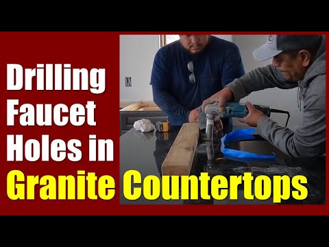 Dry Cut Faucet Holes in Granite Using Diamond Drill Bit and Angle Grinder