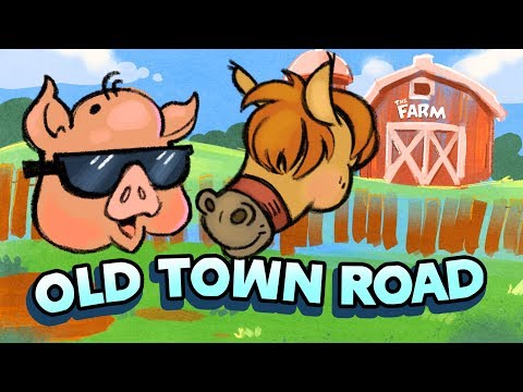 Old Town Road | Cartoon Barnyard Animals | Funny Songs for Kids