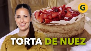 Torta De Nuez Con Frutillas De La Mano De Estefania Colombo El Gourmet
