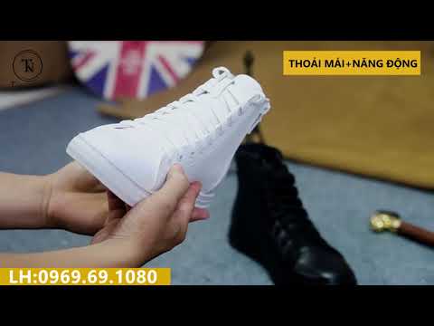 Giày sneaker nam cao cổ GC05 - Siêu phẩm giày sneaker nam trắng