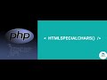 PHP  - HTMLSPECIALCHARS - DEMO