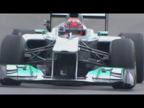 Michael Schumacher drives F1 car and Daniel Craig drives DB5 at Nurburgring Nordschleife in Germany