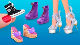 6 Tane Kendin Yap Tarzı Barbie Minyatür Ayakkabı El Sanatı
