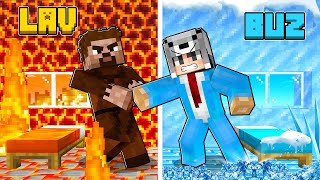 LAV EVSİZ EVİ VS BUZ MİLYARDER EVİ 😱 - Minecraft