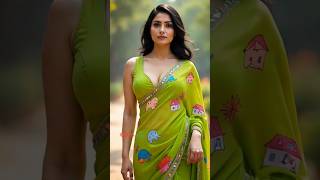 Hot Saree Walk In Forest Elegant Indian Look