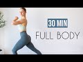 30 MIN FULL BODY WORKOUT -  Small Space Friendly (No Repeats, No Equipment, No Jumping)
