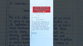 Notice Writing For Annual Function In School
